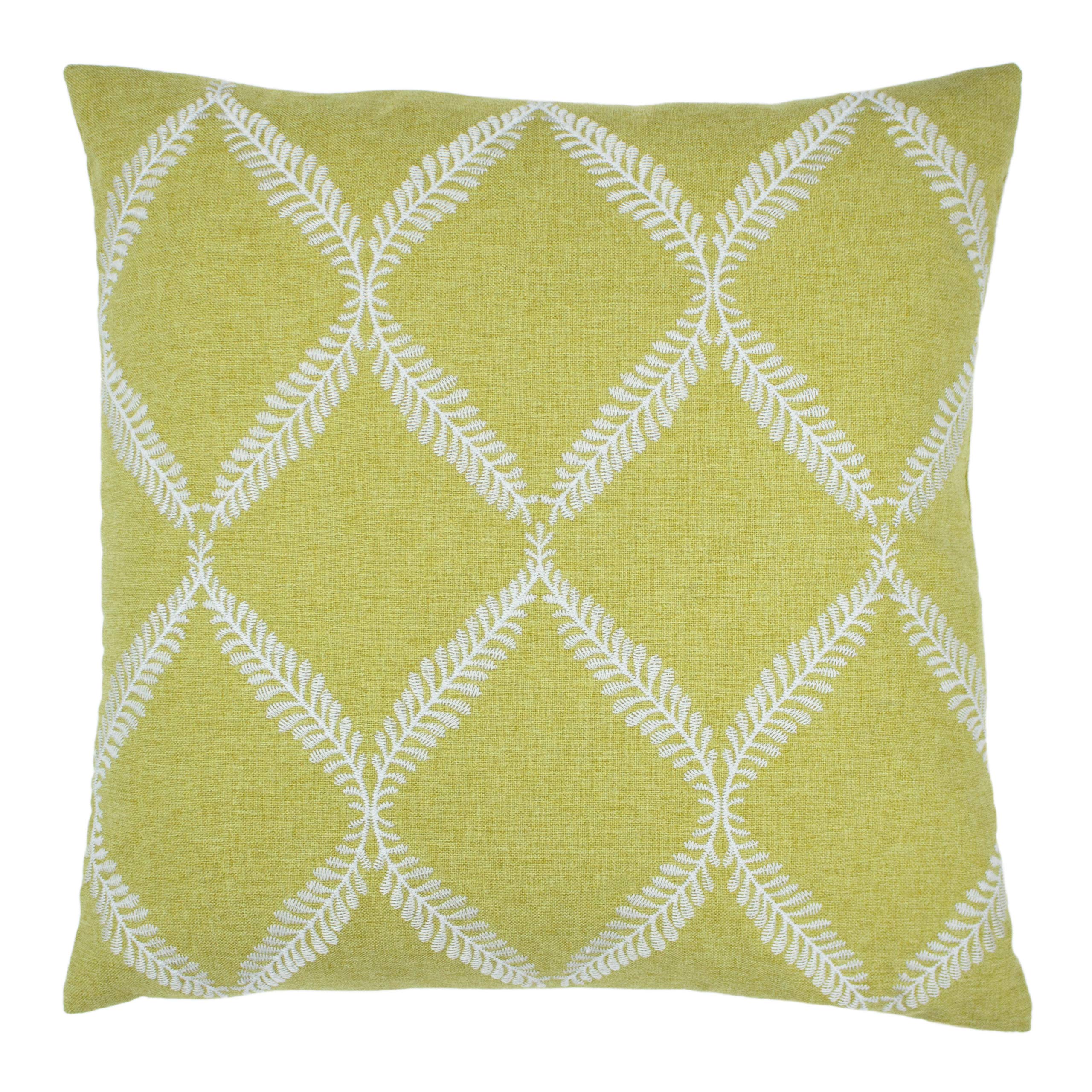 Paoletti Olivia Polyester Filled Cushion, Citron, 45 x 45cm
