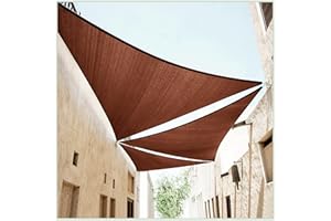 ColourTree 20' x 20' x 20' Brown Triangle TAPT20 Sun Shade Sail Canopy Mesh Fabric UV Block UPF50 - Commercial Heavy Duty - 190 GSM - 3 Years Warranty (We Make Custom Size)