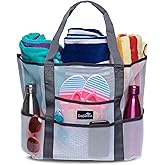 Dejaroo Mesh Sand Free Bag - Strong Lightweight Bag For Beach & Vacation Essentials. Tons of Storage!