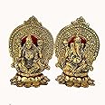 Wonder Care Lakshmi Ganesha Statues Metal Lakshmi Idol Ganesha Statues for Diwali Decorations Items laxmi puja Decoration | Ganesh Idol for Car | Home Decor | Diwali Gifts for Friends