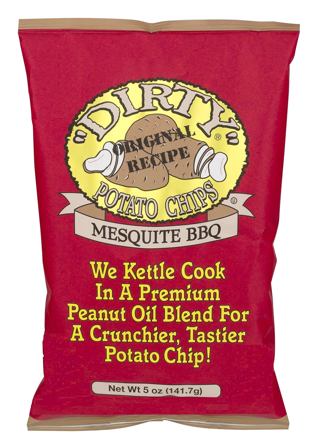 Dirty Potato Chips Mesquite BBQ 5 Oz Pack of 12 Dirty Kettle Chips Bag