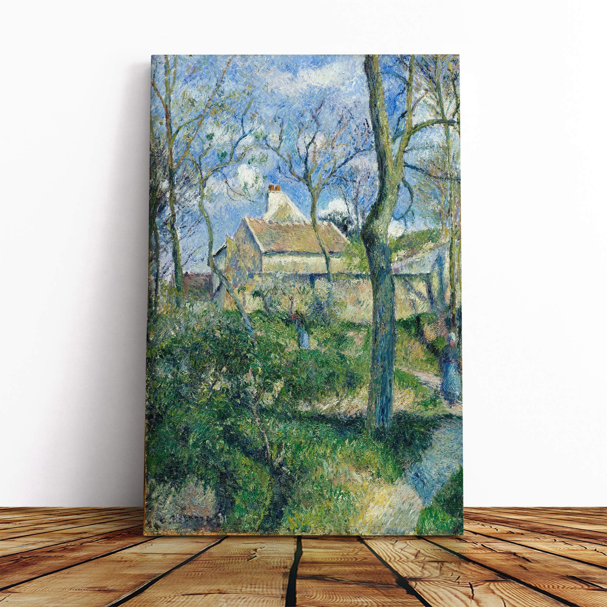 Camille Pissaro The Path to Les Pouilleux, Pontoise Canvas Print | Gallery Wrapped 30mm Frame Wall Art | 20x14 inches | Ready to Hang | Contemporary Landscape Picture | Living Room Lounge Office