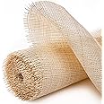 24" Width Square Rattan Cane Webbing Roll 9 Feet Fine Radio Net Mesh Pre Woven Open for Caning Projects Rattan Fabric Furniture Woven Rattan Sheet Crafts Chair Caning Supplies Wicker (9 Feet)