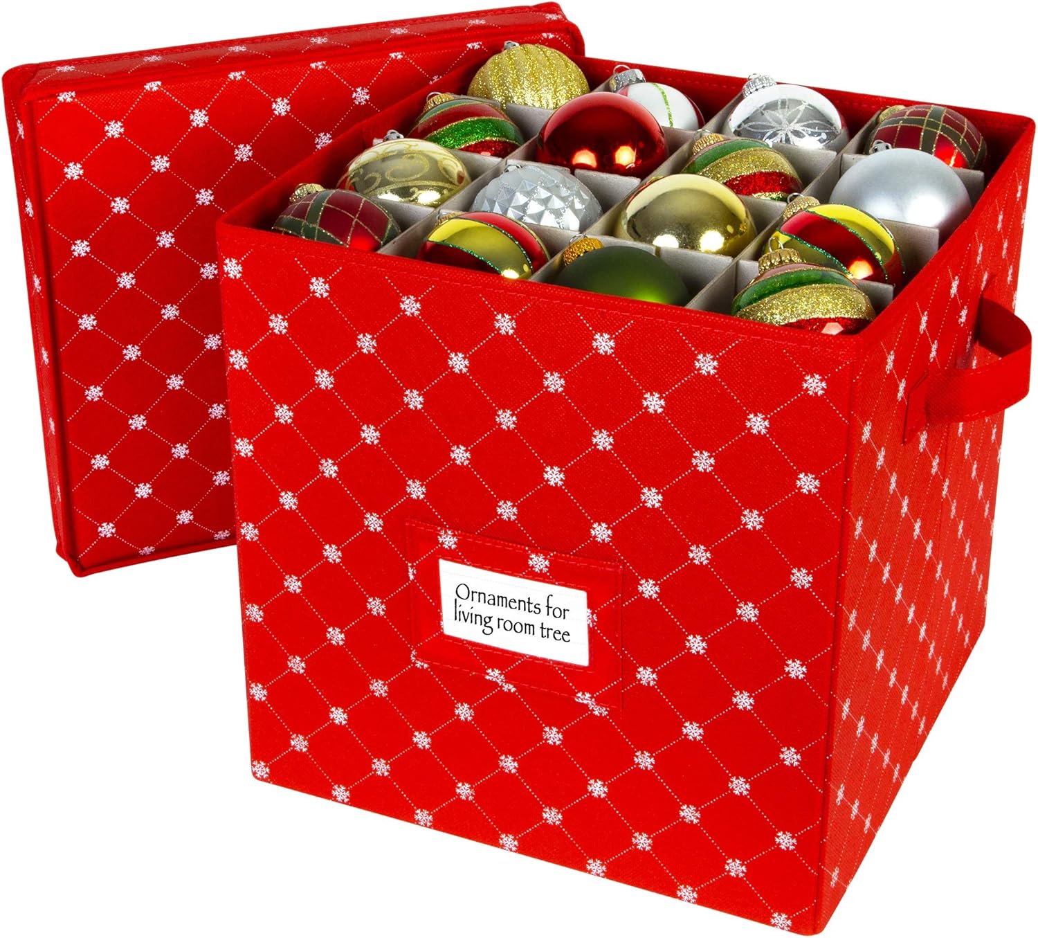 Amazon Com Christmas Ornament Storage Box With Lid Store Up To 64 Christmas Ornaments And Holiday Decor A Storage Cube And Christmas Box Container To Help Preserve Holiday Decorations Home Improvement