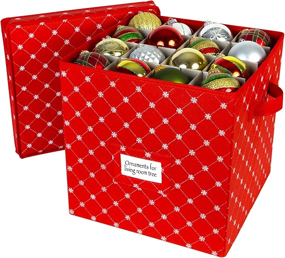 Amazon.com: blissun christmas ornament storage box, holiday ornament Amazon.com: Christmas Ornament Storage Box with Lid - Store up to 64