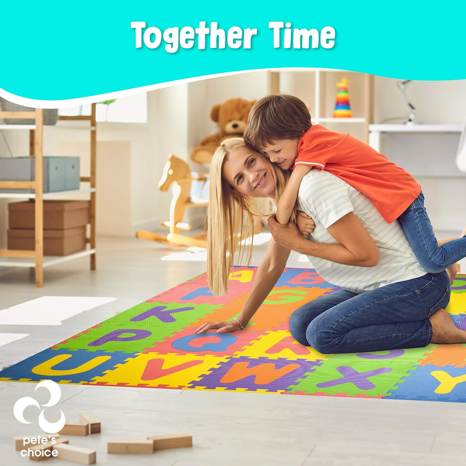 SAFEST Non Toxic Alphabet Puzzle Mat | THICKEST ABC + Numbers 0 to 9 Flooring Mat | Bonus Fun Learning eBook | Reusable Carry Bag | Kids Learn & Play with Interlocking Puzzle Pieces | Eva Foam: Toys & Games