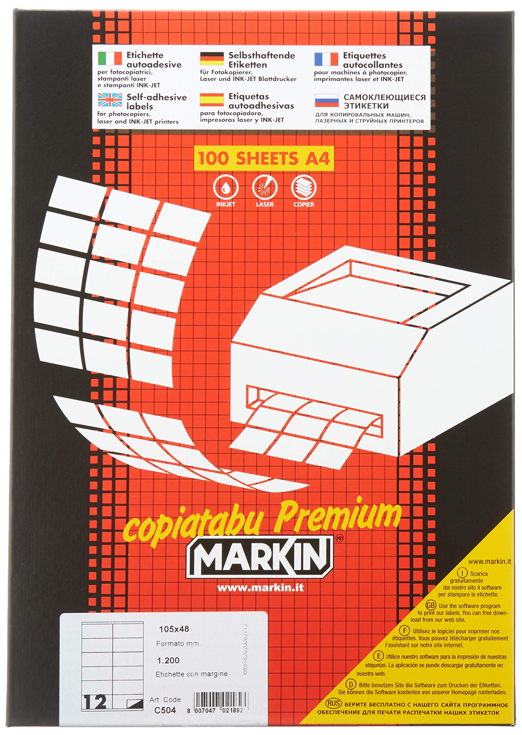 MARKIN 210 °C504 Labels White