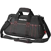 WORKPRO 16-inch Close Top Wide Mouth Tool Storage Bag with Water Proof Rubber Base, W081022A, 16"