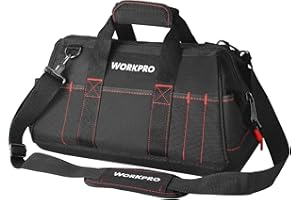 WORKPRO 16-inch Close Top Wide Mouth Tool Storage Bag with Water Proof Rubber Base, W081022A, 16"