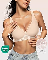 OEAK Womens Deep V Bras Wireless Comfortable Bra