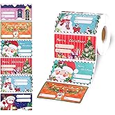 LUVONA Christmas Gift Tags, 500 PCS Self-Adhesive Name Stickers, 2.95 x 1.6 Inch to from Labels for Xmas Presents, Gift Bags, Wrapping Paper, Holiday Decorations