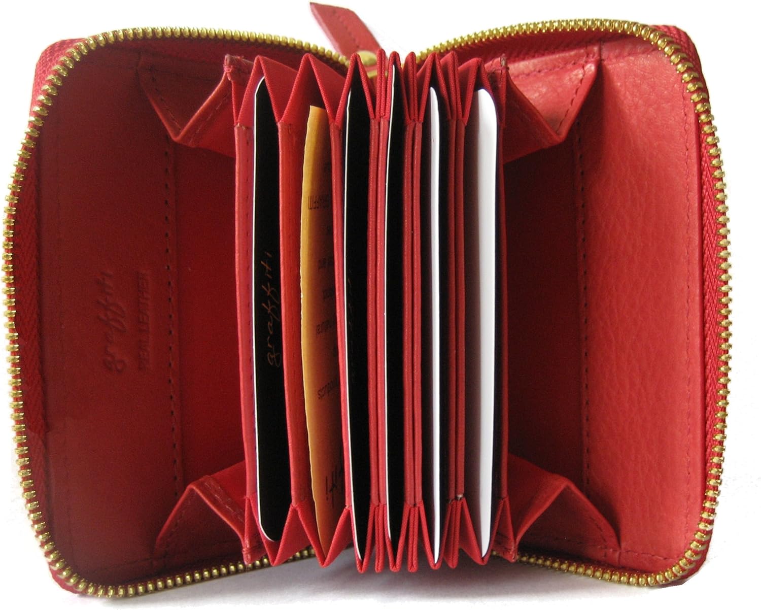 Golunski Leather Concertina Credit Card Holder Red (Red) Amazon.co.uk