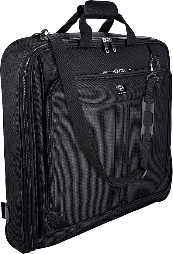 Zegur 40Inch 3 Suit Carryon Garment Bag for Travel or Business Trips