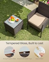 SONGMICS Garden Furniture Set Polyrattan Outdoor Patio Brown Taupe GGF031K01 view 5