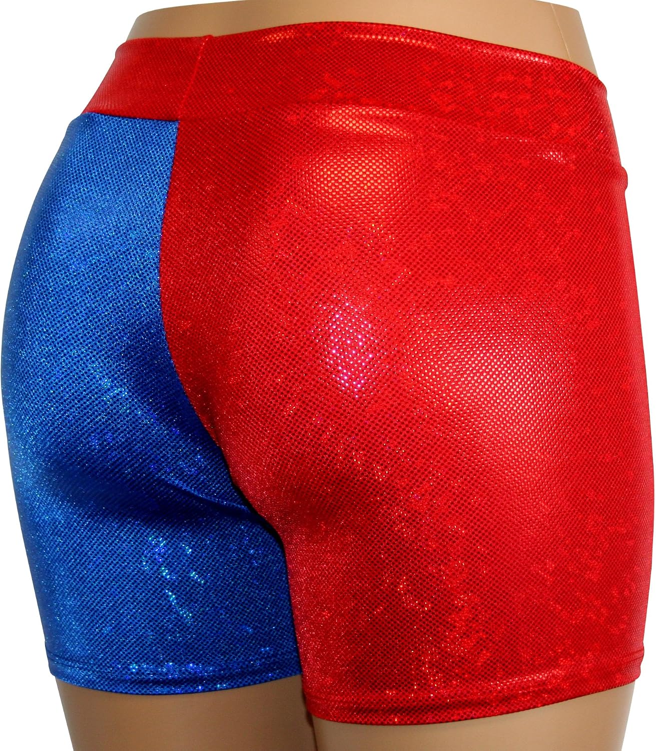 Blue Holographic Spandex Shorts X 