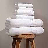 100% Organic Cotton Bath Towel Set | Bathroom Luxury Towel Set of 6 | GOTS Certified | Hotel Premium Towels | 700 GSM | 2 Bath Towels 30 x 56 | 2 Hand Towels 16 x 30 | 2 Wash Cloths 13 x 13 | White