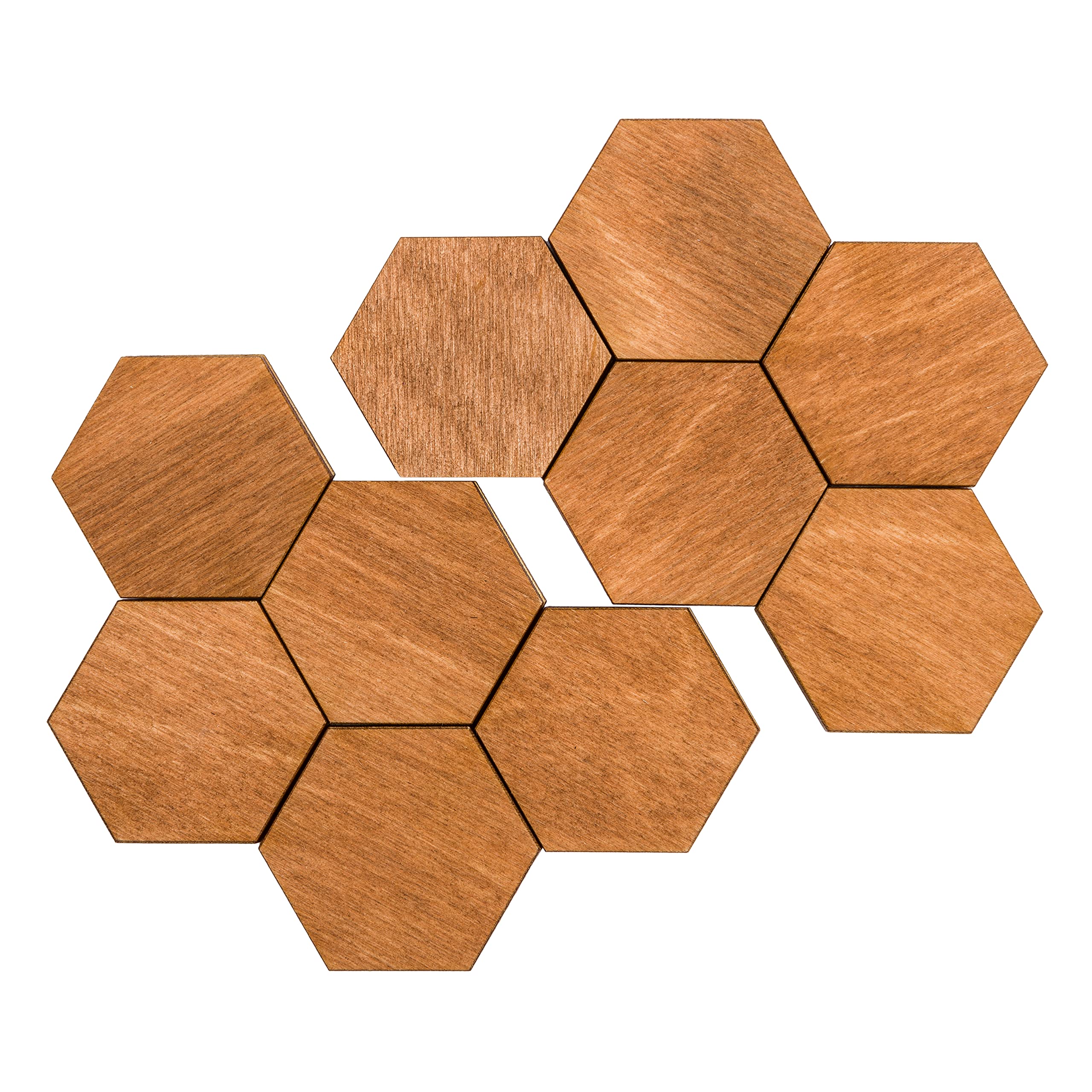 Fridge magnets Office magnets, hexagon fridge magnets, natural and eco-friendly wooden magnets. Brown medium size