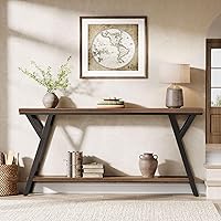 Tribesigns 70.9-Inch Narrow Long Entryway Console Table, Industrial Sofa Table Behind Couch with 2-Tier Storage Shelf for Hal