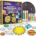 National Geographic Kids Window Art Kit - Stained Glass Solar System Arts & Crafts Kit with Glow in The Dark Planets, Suncatc