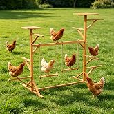 Wooden Chicken Roosting Bars Multi-Level Chicken Perch with Swings for Coop | for 8-12 Chickens, Let Chickens Run, Play &amp; Stay Healthy, Ideal for Backyard Coops &amp; Farms
