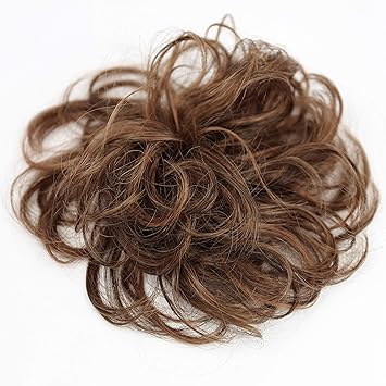 PRETTYSHOP 100% Echthaar Humanhair Haargummi Haarteil hairpiece Haarverdichtung Zopf Haarband Haarschmuck div. Farben (braun 