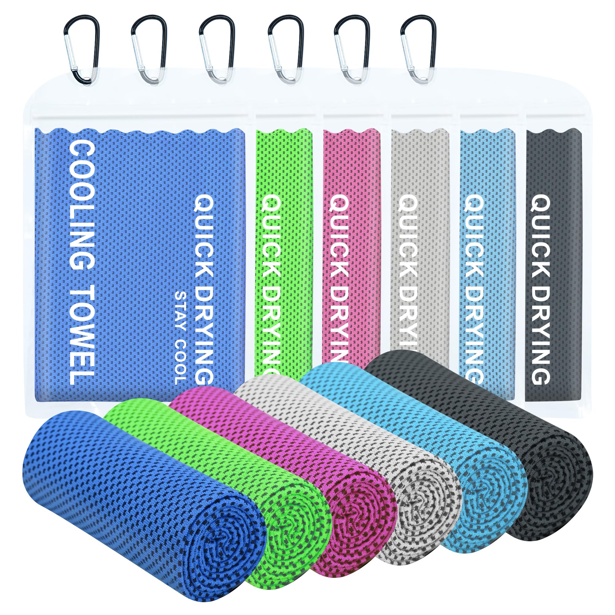 Photo 1 of CYCLXY 6 Pack Cooling Towels,(40"x12") Gym Golf Cooling Towels for Neck and Face,Chill Pal Summer Cloth for Extreme Heat for Hot Weather, Workout Golf Towel for Men Women