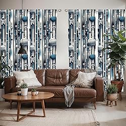 Ambesonne Space Window Curtains Pack of 2, Planets