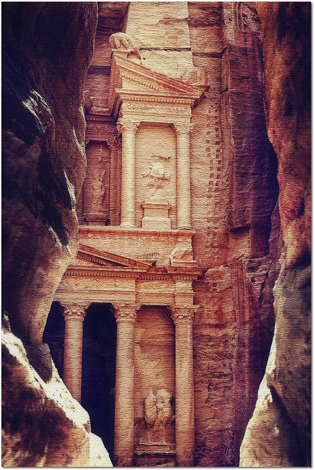 Goodckn Jigsaw Puzzles for Adults Kids, Petra, Jordan - The Treasury (Al-Khazneh) - Archaeological Site 1000 Piece Jigsaw Puzzle
