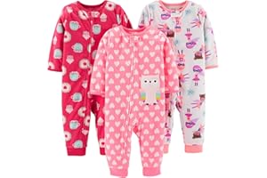 Simple Joys by Carter's Baby and Toddler Boys' 3-Pack Loose Fit Fleece Footless Pajamas
