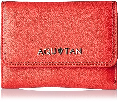Aquatan Womens The Famous Flap Over Leather Wallet Bright Red AT-W-51