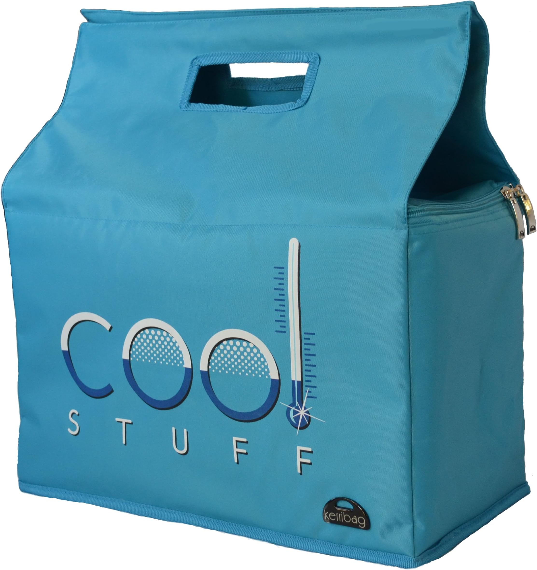 Kerribag COOL STUFF Insulated Reusable Grocery Shopping, Picnic tote bag in Blue Curacao