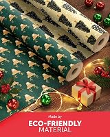 Kraft & Co 2 Pack Christmas Kraft Wrapping Paper 44.5cm x 25m Recyclable view 2