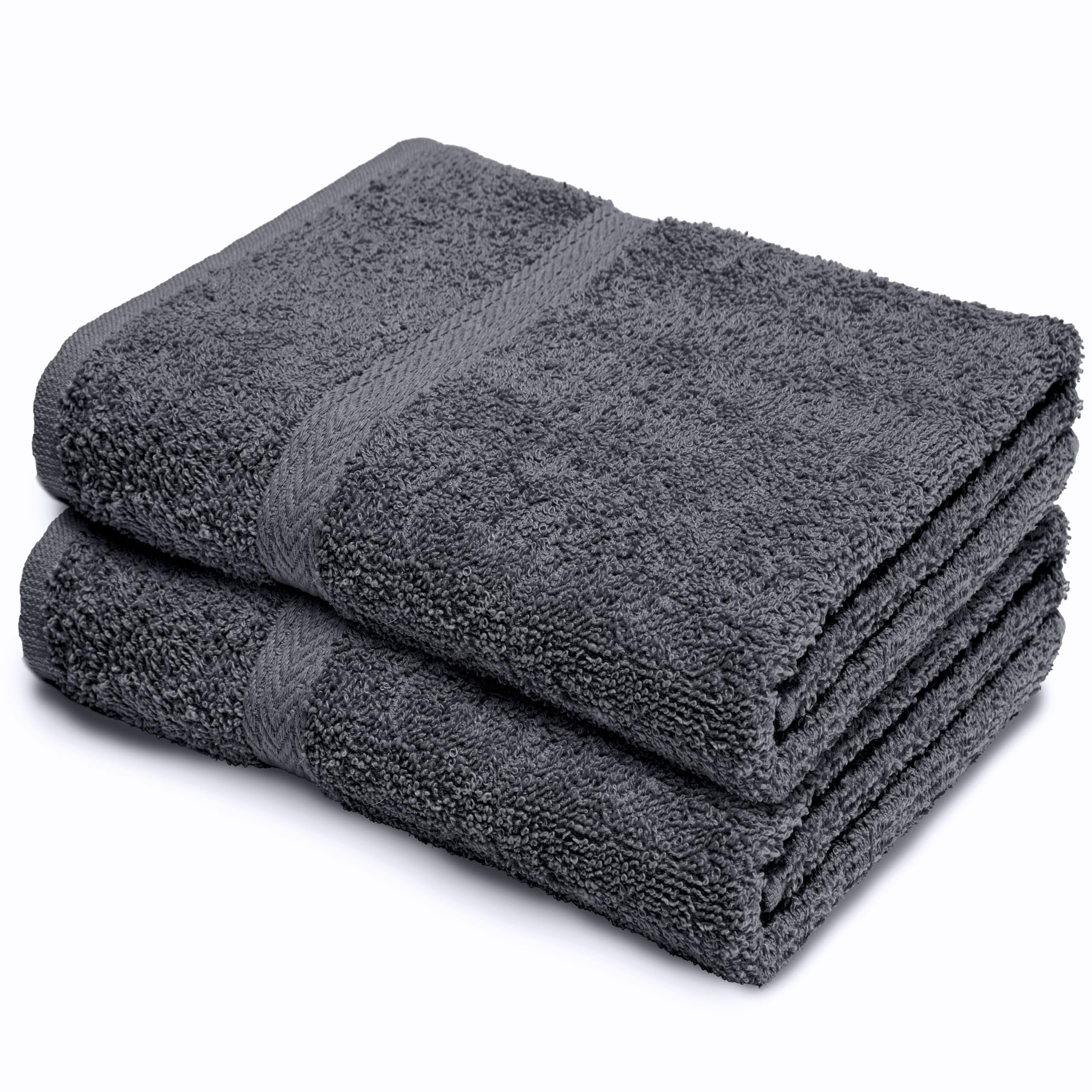Makooz 2 Pc Bath Sheets Extra Large Towels Set - 500 GSM 100% Natural Ring Spun Egyptian Cotton - Absorbent, Quick Dry & Soft. Jumbo Luxury Bathroom Linen for Home Hotel and Spa - Charcoal 90X145 CM