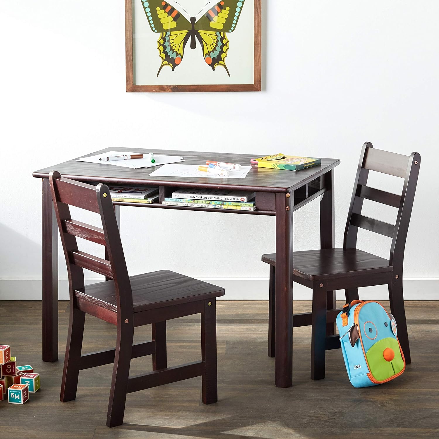 lipper childrens rectangular table and chair set