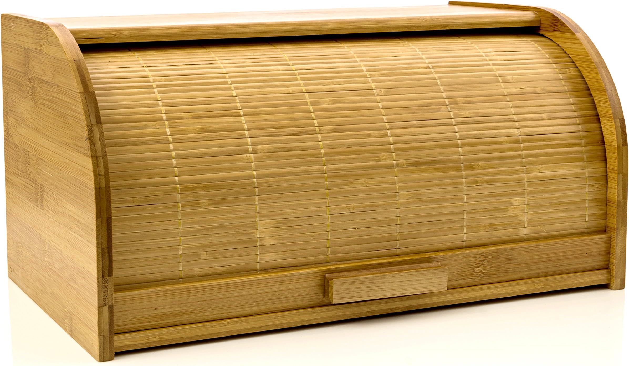 Bread Box Pastry Storage Bread Storage Roll Top Made out of Organic Bamboo Wood- Sturdy, Lightweight and Elegant by Intriom Bamboo Kitchen Collection