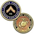 Marine Corps E2 Challenge Coin! USMC PFC Rank Military Coin. Private First Class Challenge Coin! Designed by Marines for Marines - Officially Licensed Product!
