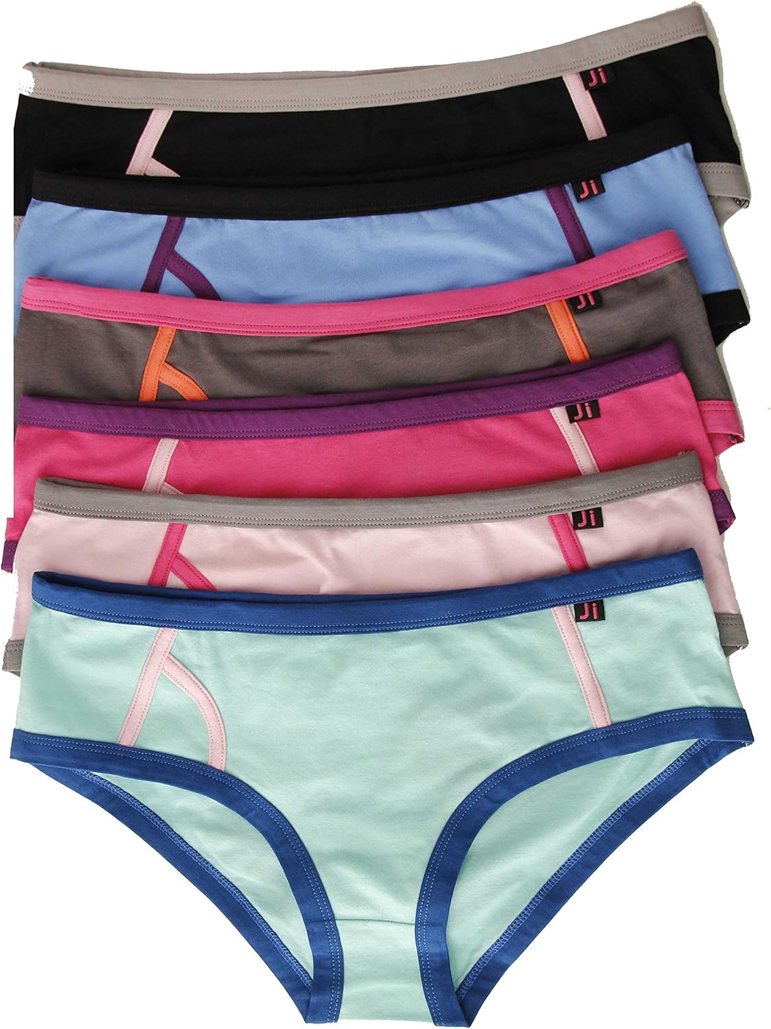 Just Intimates Cotton Panties/Boyleg Underwear (Pack of 6) at Amazon