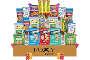 Foxy Fane 25 count Healthy Snack Box - Premium Holiday, Christmas & New Year Gift Care Package with Variety of Nuts, Crackers, Bars & more - Bulk Bundle of Delicious Treats (Variety Pack of 25 Snacks)