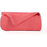 BOUTIQUO 100% Cotton Bed Blanket, Breathable Thermal Blanket King Size, Soft Honeycomb Waffle Blanket 90"x102", Cotton Bed Blanket, Perfect for Layering Any Bed for All Season, Coral