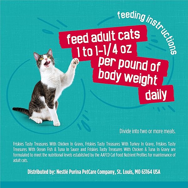 PURINA FRISKIES WET CAT FOOD VARIETY PACK, TASTY TREASURES PRIME FILETS (WITH CHICKEN AND TUNA, WITH CHICKEN, AND WITH OCEAN FISH AND TUNA, AND WITH TURKEY) – (PACK OF 24) 5.5 OZ. CANS
