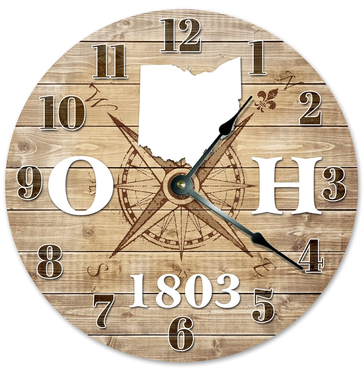 OHIO CLOCK Established in 1803 Decorative Round Wall Clock