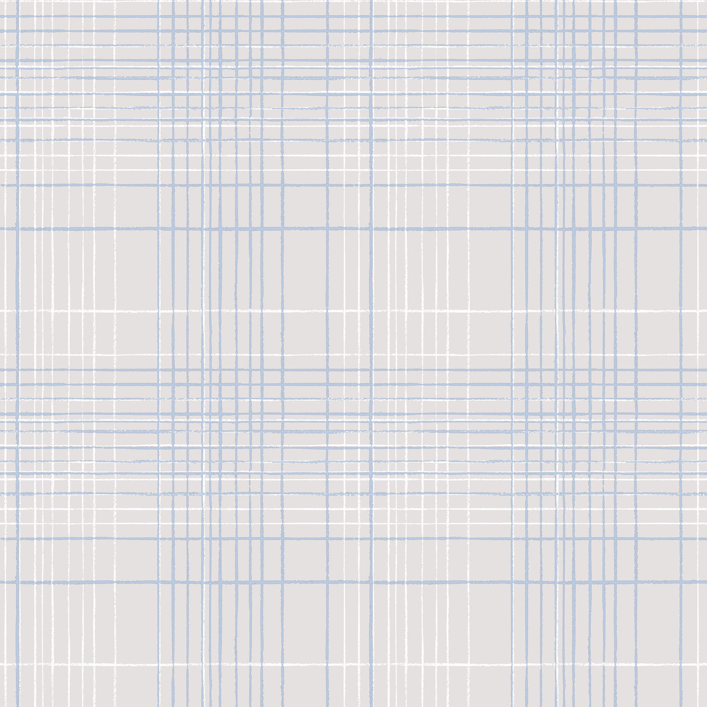 Galerie G23335 Deauville 2, Grid Design Wallpaper, Sky/Navy Blue, 10m x 53cm