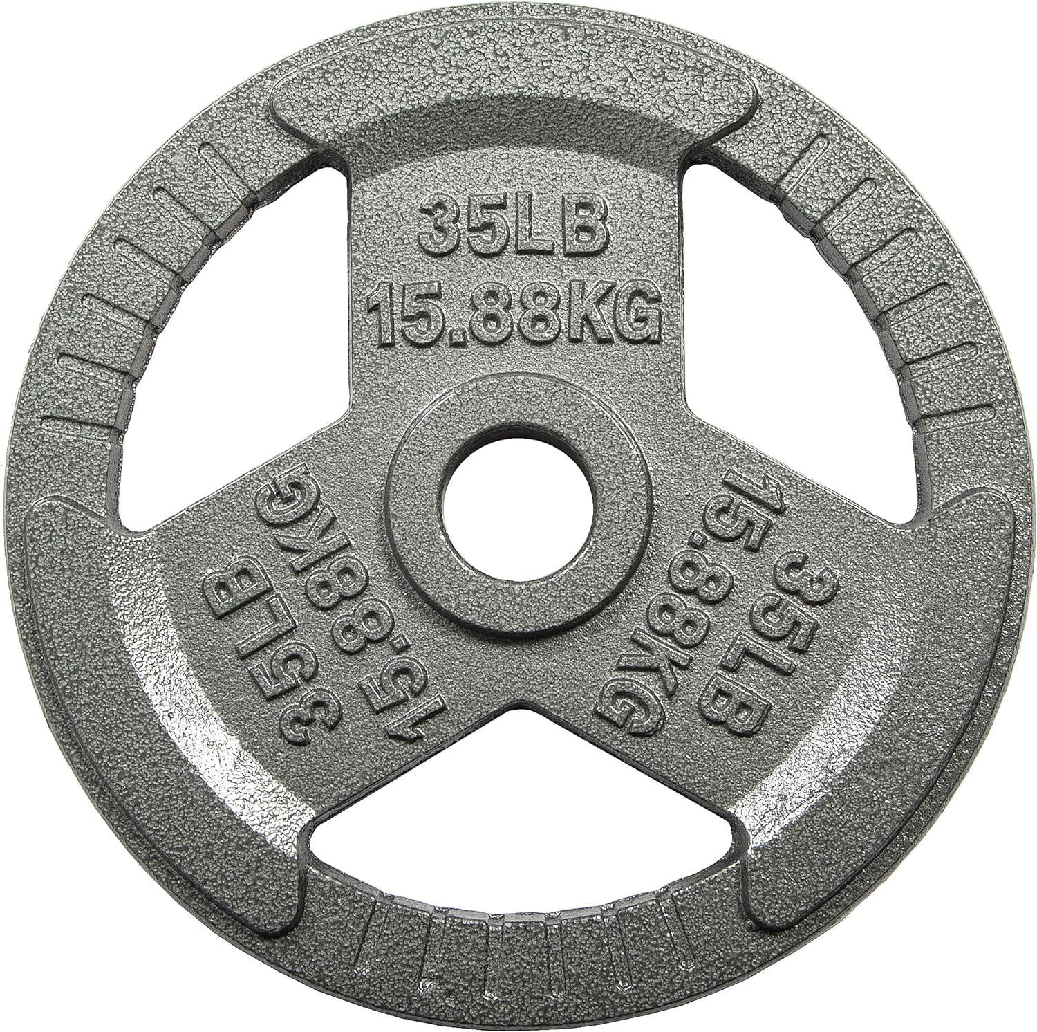 HulkFit 2-inch Iron Plate for Strength Training, Weightlifting, Single (35 Pounds), Silver Image HulkFit 2-inch Iron Plate for Strength Training, Weightlifting, Single (35 Pounds), Silver Image