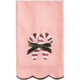 Mud Pie Christmas Candy Cane Sequin Towel