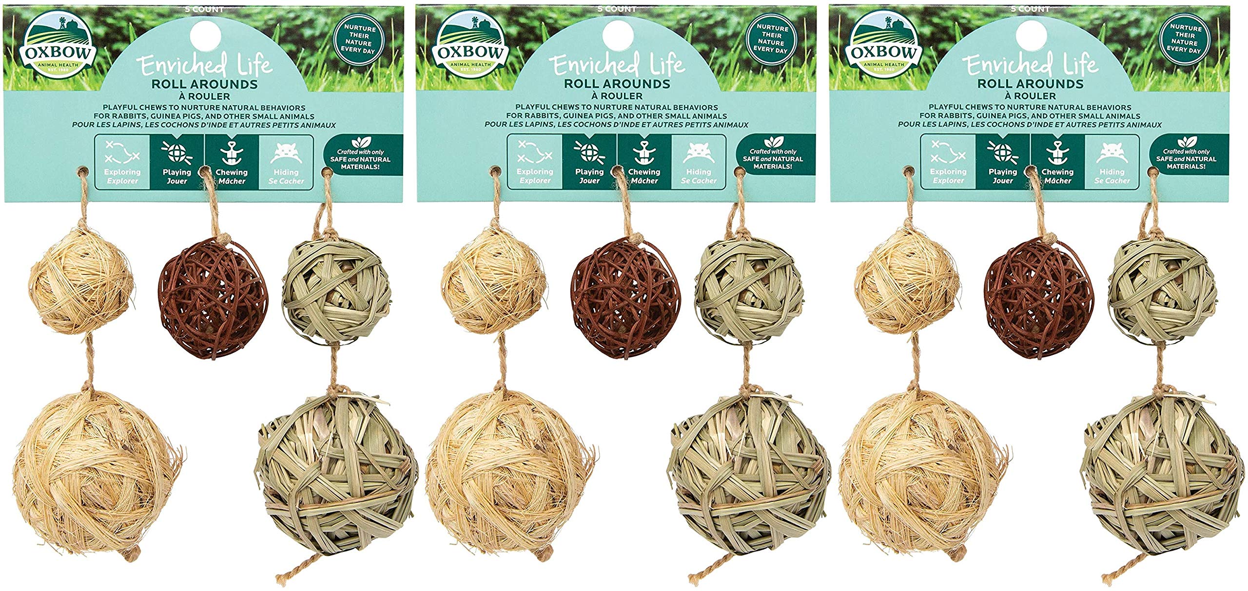 Oxbow9 Pack of Enriched Life Roll Arounds Small Animal Chew Toys