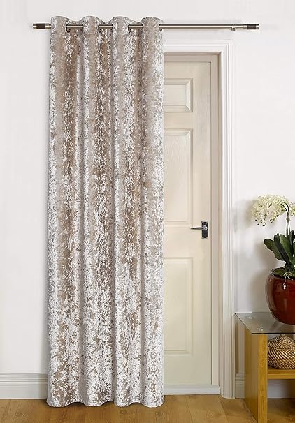Umlout Agra Natural Thermal Door Curtain Crushed Velvet Fabric