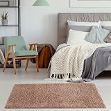 THE RUGS Living Room Shaggy Rug 80x150 Beige Polypropylene 30mm Thick view 3