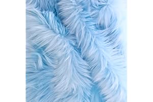 Bianna Creations Faux Fur Fabric Ultra Soft Deluxe Plush Shaggy Squares | Craft, Sewing, Props, Costumes, Decoration (Baby Blue, 20x20 inches)