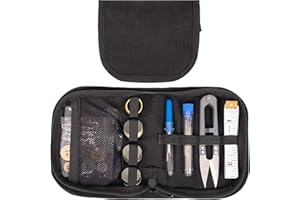 VEPKOIT Military Sewing Kit, Army Survival Sewing Kit with Buttons for Men, Women, Small Repair Sewing Tools with Zipper in Nylon Case for Adults Basic for Home, Outdoor, Tactical EDC Sew Kit (Black, 1 Pack)