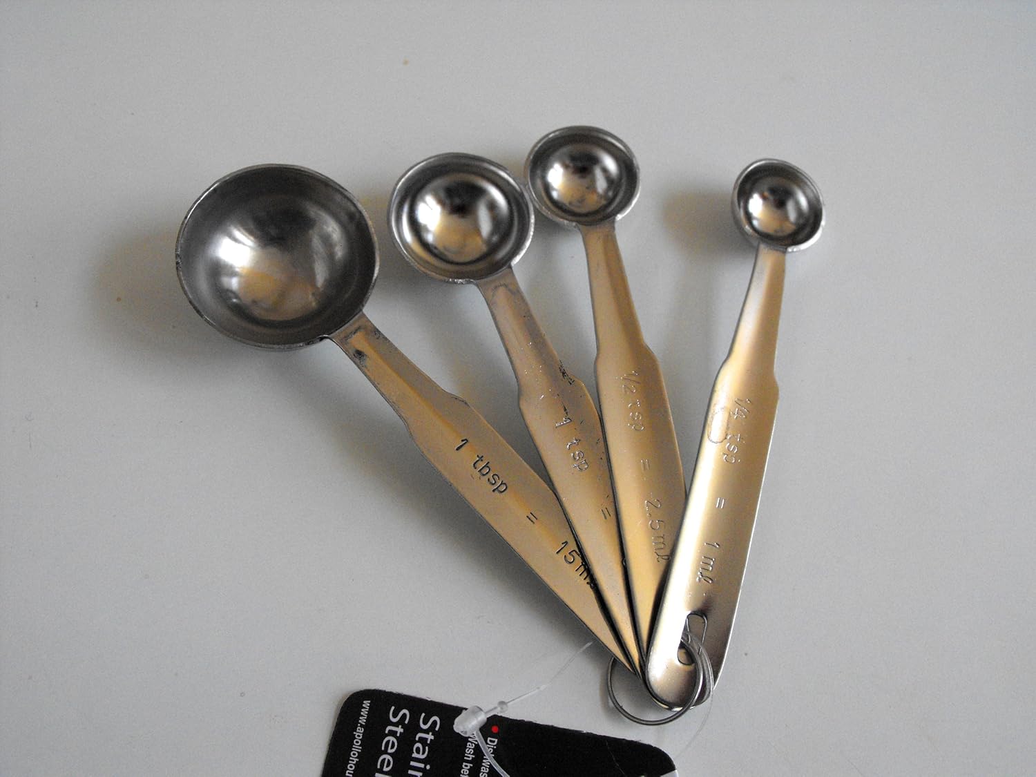 Set of 4 Measuring Spoons Size 1.25ml, 2.5ml, 5ml, 15ml Amazon.co.uk